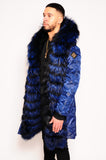 Men's Parka Jacket Blue Camo