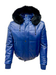 Leather bomber jacket