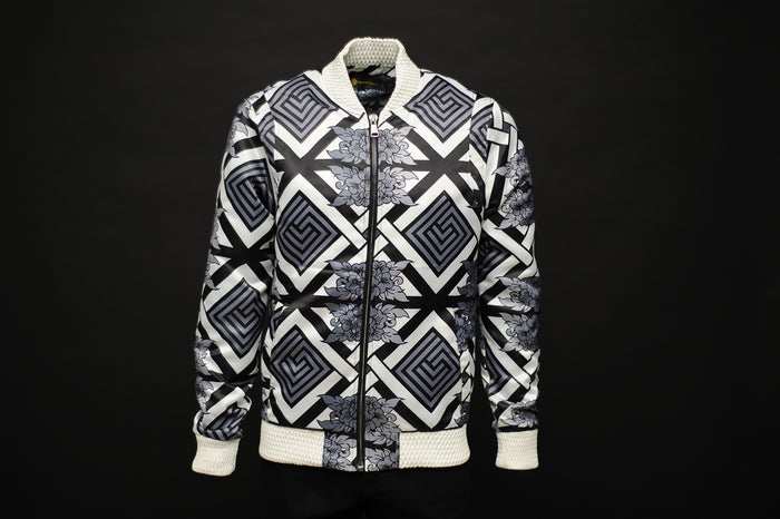 Silk Bomber Jacket Black /White