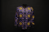 Silk Bomber Jacket Purple/Gold