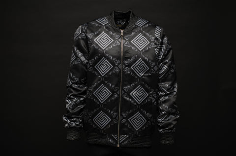 Silk Bomber Jacket Black/Chrome