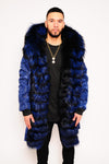 Men's Parka Jacket Blue Camo