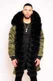Men's Parka Jacket Green Camo