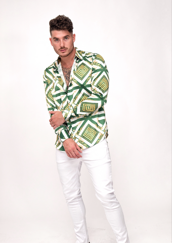 August Print Silk Shirt