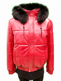 Leather bomber jacket